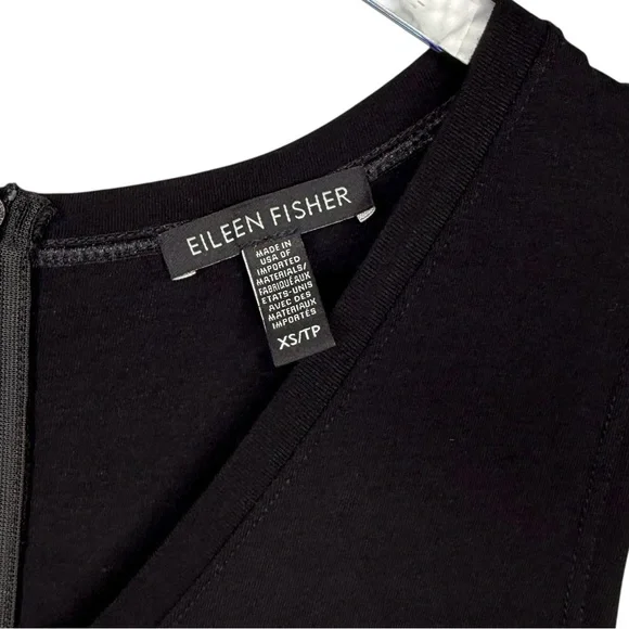 Eileen Fisher Classic Black Knit Women’s Wide Leg Lagenlook Jumpsuit Sz XS - Picture 6 of 15
